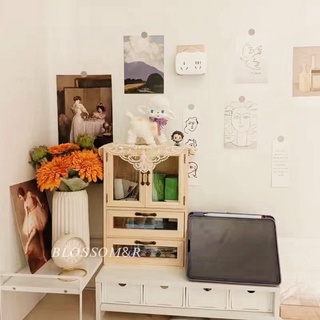 Blossom&R 現貨 新品優惠♡韓系ins實木收納櫃 韓系原木色收納櫃 化妝品收納 雙層抽屜收納櫃 多層收納櫃