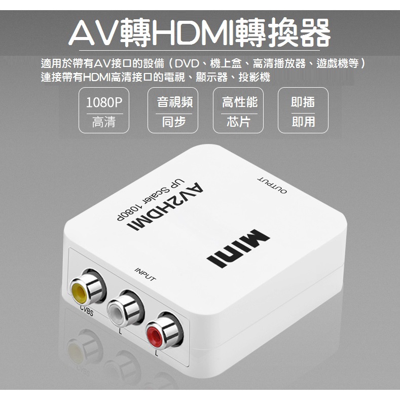 【專業版】AV轉HDMI轉換器 AV轉高清 RCA模擬轉HDMI三色線轉高清1080P DVD 遊戲機 CVBS