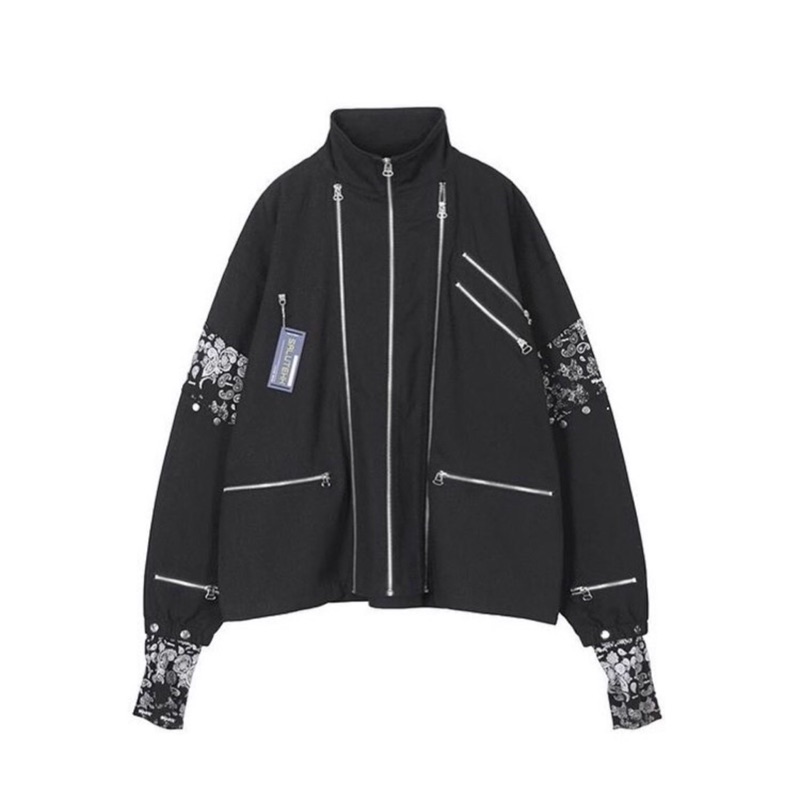 Salute 2019Aw bandanna zipper jacket 變形蟲拼接外套 MA-1 外套 變形蟲