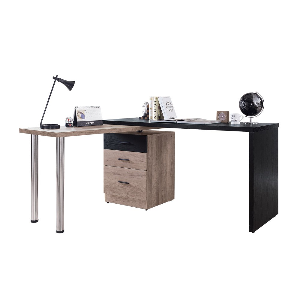 Boden-奧利卡4.8尺多功能旋轉書桌/L型工作桌/辦公桌