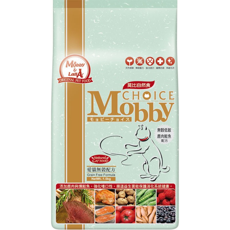 【蝦皮特選】莫比Mobby 無榖貓 鹿肉+鮭魚 6.5kg