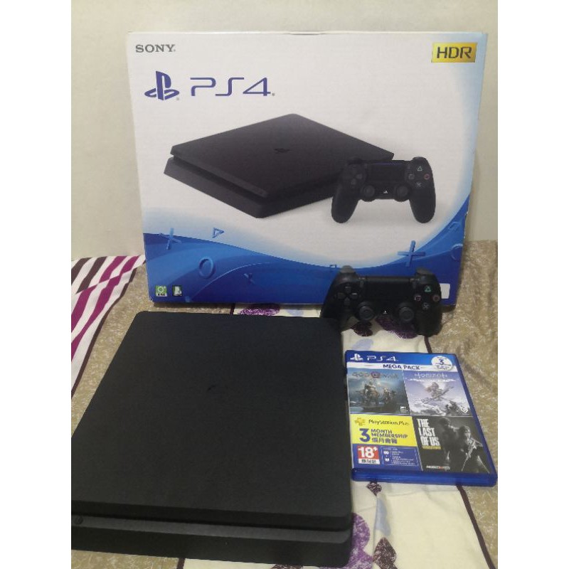 SONY PS4 Slim 1TB CUH-2218B 極致黑  mega pack同捆組