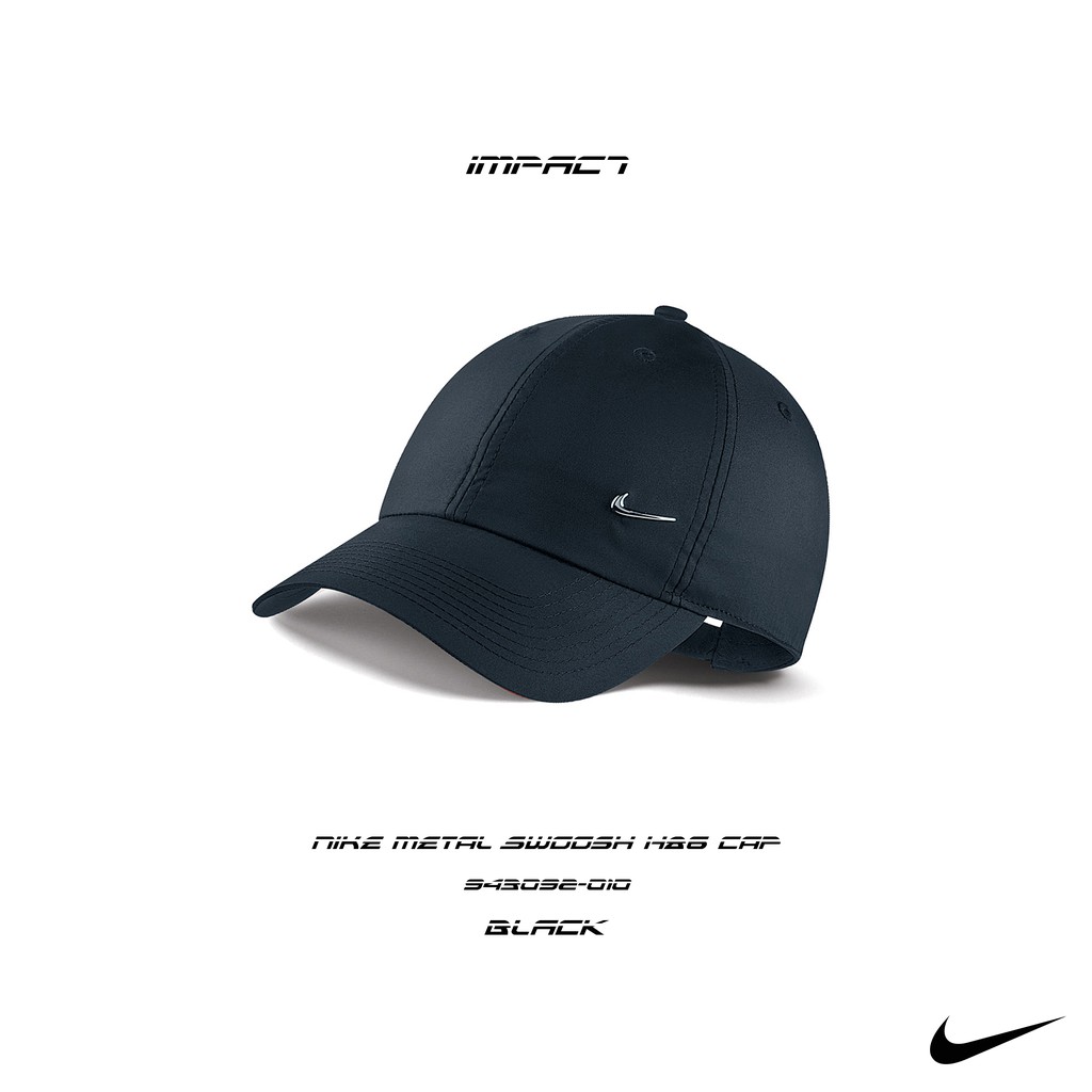 IMPACT Nike Metal Swoosh H86 Cap 老帽 黑 銀勾 金屬 透氣 鐵牌 943092-010