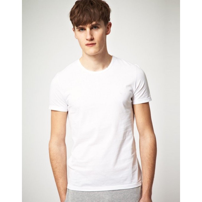 美國百分百【Emporio Armani】T恤 男款 短袖 T-shirt EA 素面 白色 棉T  XL號 F550