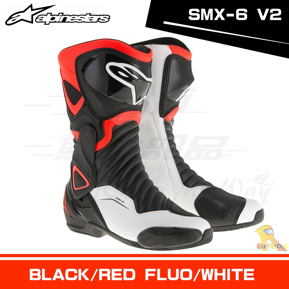 任我行騎士部品 Alpinestars SMX-6 V2 BOOTS 長筒車靴 2019新色 白紅 SMX6 A星