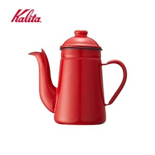 Kalita 咖啡達人鶴嘴琺琅瓷手沖咖啡壺 1L(紅色)