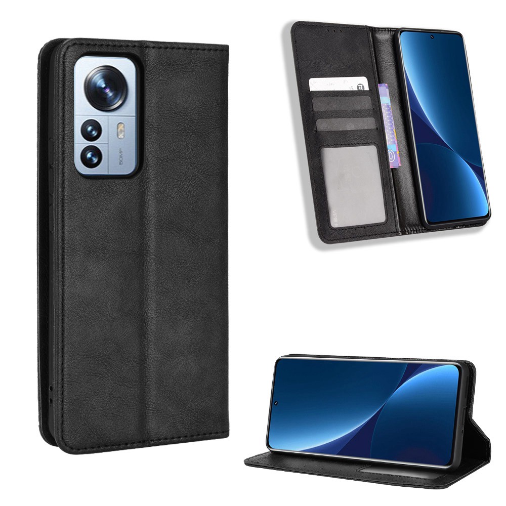 復古 掀蓋殼 小米 Xiaomi 12 Pro 12X 手機殼 小米12 磁吸保護殼 翻蓋皮套 支架 插卡