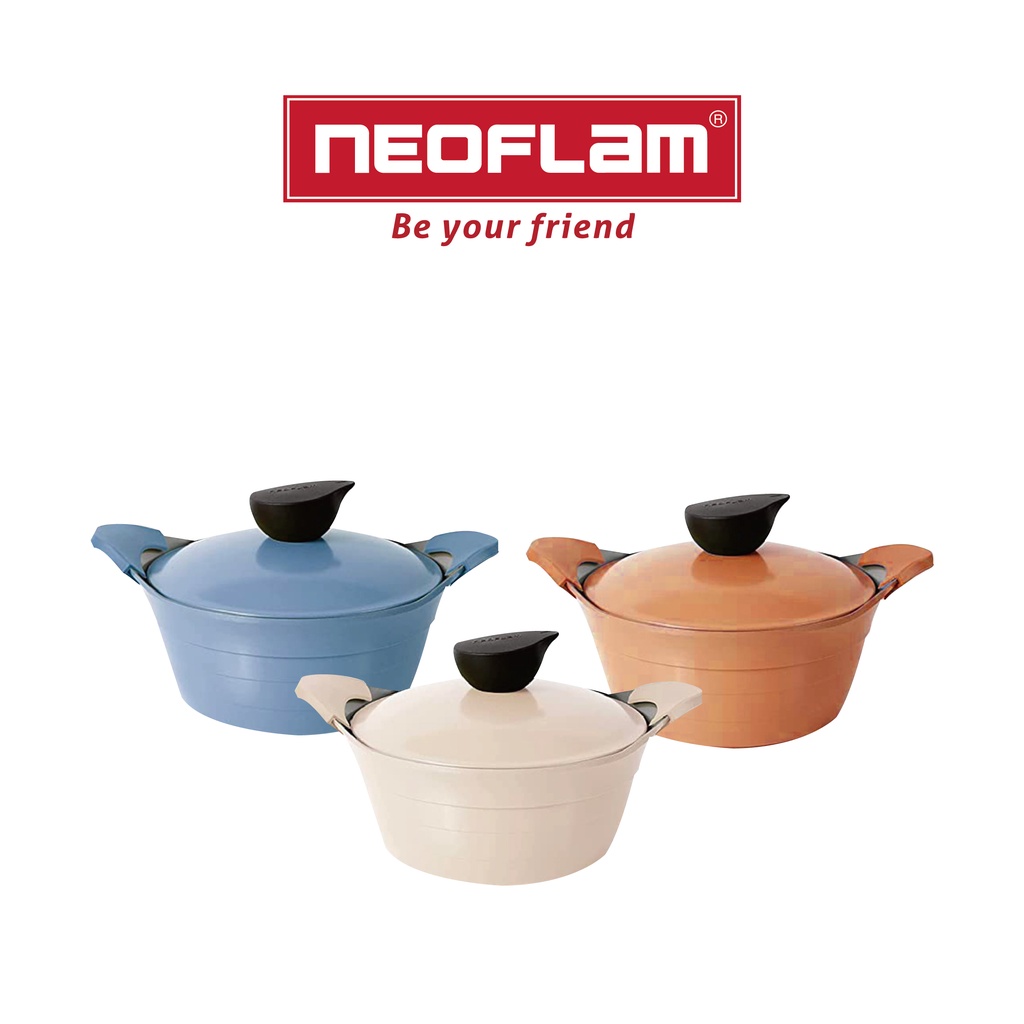 Neoflam Eela系列20cm湯鍋+陶瓷塗層蓋子韓國鍋具 陶瓷不沾塗層 料理神器 燉湯必備 廚房好物 廚房神器