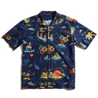 UNDER PEACE 22SS HAWAII / ALOHA SHIRT.SS 夏威夷 短袖花襯衫 (藍色) 化學原宿