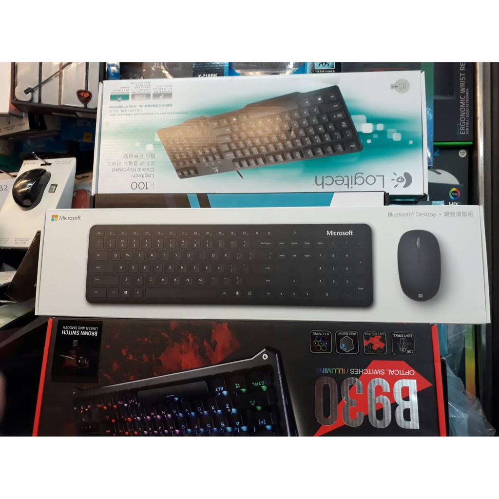 微軟microsoft Bluetooth Desktop 無線藍芽鍵盤滑鼠組鍵鼠組霧黑色保固1年 蝦皮購物