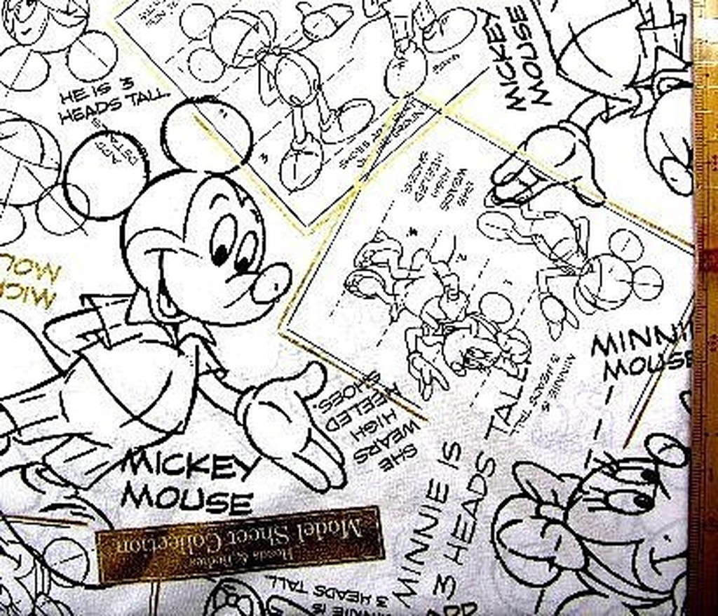 可做成水洗式口罩套～現貨-米米棉麻風-Disney迪士尼米奇Mickey110週年紀念圖案棉布-白色