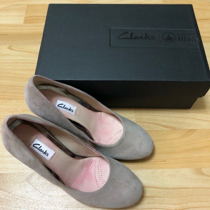 Clarks 麂皮 高跟鞋 婚鞋 包鞋
