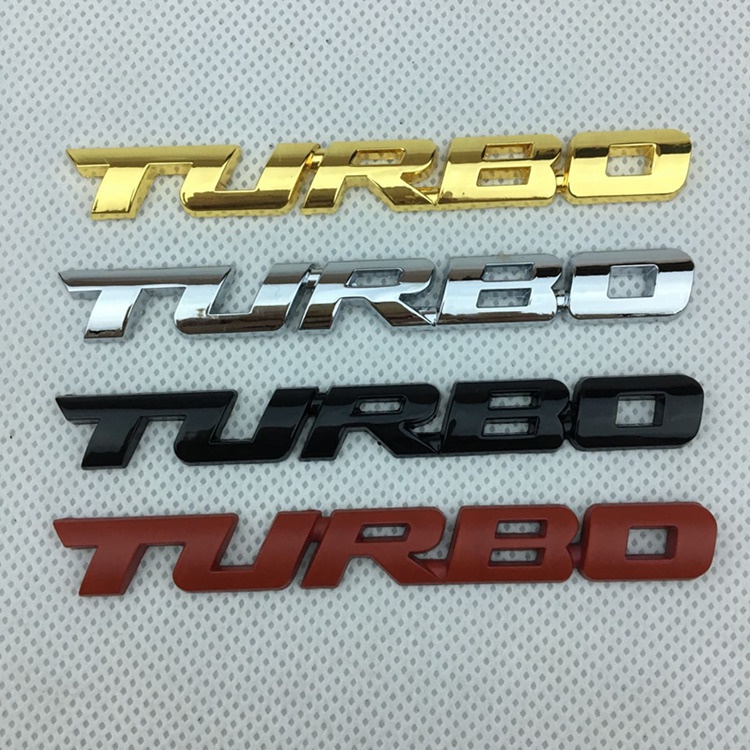 適用豐田本田Turbo字母渦輪增壓車貼 運動標 3D金屬尾箱車標 新款小號個性貼標 後標尾標  車身標 汽車改裝裝飾標誌