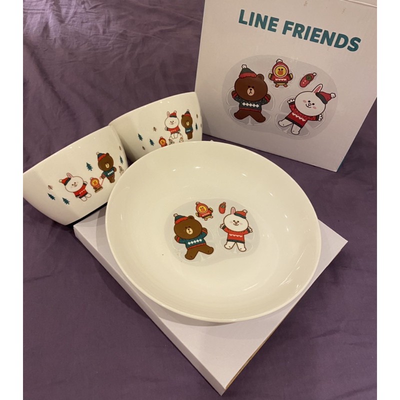 特別版🌟熊大兔兔Line friends聖誕節碗盤🎄