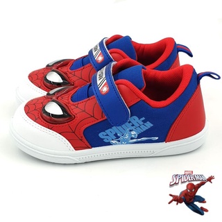 【米蘭鞋都】蜘蛛人 Spider Man 兒童 電燈鞋 休閒帆布鞋 室內鞋 透氣 防臭 台灣製 24222 紅藍色