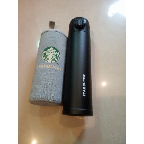 [全新品] 304不鏽鋼 簡約黑 保溫瓶 保溫杯 水壺(含保護套) 非正版 不是星巴克Starbucks