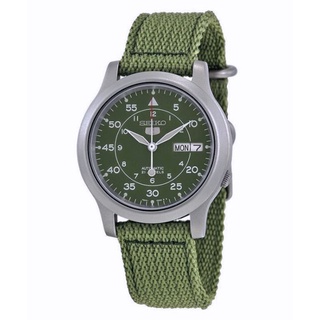 【神梭鐘錶】SEIKO精工 5號盾牌軍用第二代海陸軍用帆布錶帶 軍綠色機械腕錶 型號：SNK805K2