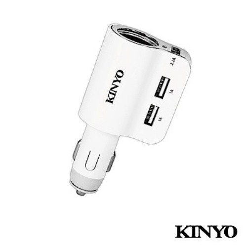 【KINYO】車用 2合1 USB充電器+點菸器 (CRU-40) 車用 車充 3.4A 大電流 露營 車露 悠遊戶外