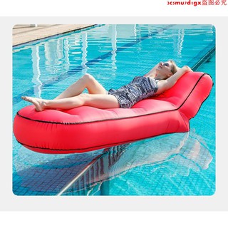 戶外懶人水上充氣躺椅空氣沙發袋折疊網紅便攜午休野營漂浮墊椅子