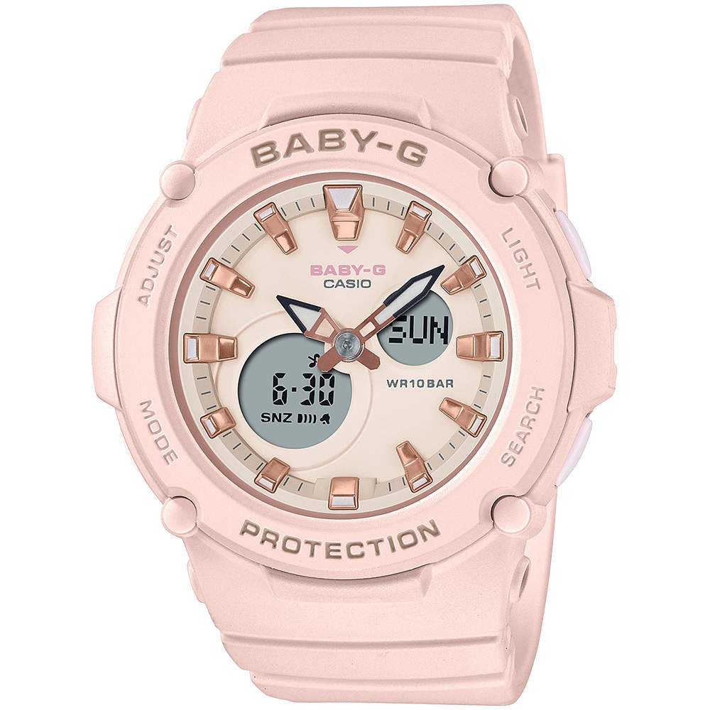 CASIO 卡西歐 Baby-G 戶外運動手錶-霧粉 BGA-275-4A