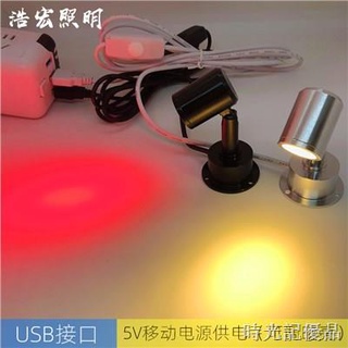 🔥促銷優惠🔥 LED可調光迷你小射燈USB5V電腦充電寶手辦模型光汙燈展櫃櫃臺彩光