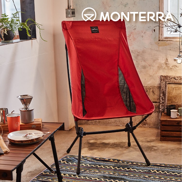 Monterra CVT2 L 輕量蝴蝶形摺疊椅 紅色 / 露營椅 戰術椅 月亮椅