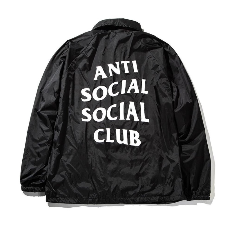 ASSC Anti Social Social Club - Echo Park Jacket 教練外套 黑底白字