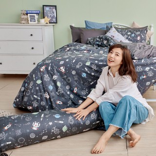 戀家小舖 台灣製床包 雙人床包 兩用被套 床單 真空黑 100%精梳棉 床包兩用被套組 含枕套 40支精梳棉