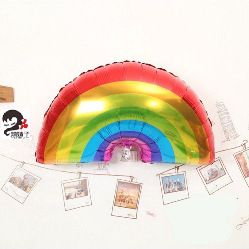 🎈Party store🎈🎈大號彩虹鋁膜氣球 幼兒園生日婚禮裝飾 兒童玩具升空氦氣球批發