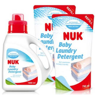 NUK 嬰兒衣物洗衣精促銷組(1罐1000ml+補充包750ml*2)