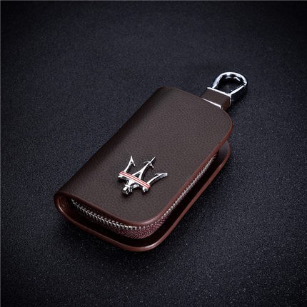 瑪莎拉蒂Maserati真牛皮鑰匙包 遙控器保護殼 皮套 保護套 鎖匙包