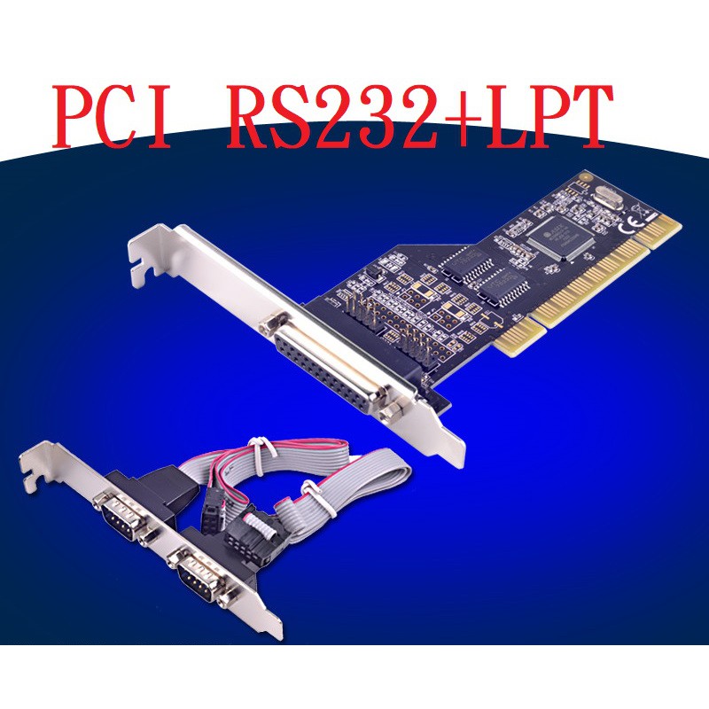 進口晶片相容性最高PCI RS232 2 port 和LPT印表埠 com1com2 RS232 平行埠相容於Win10