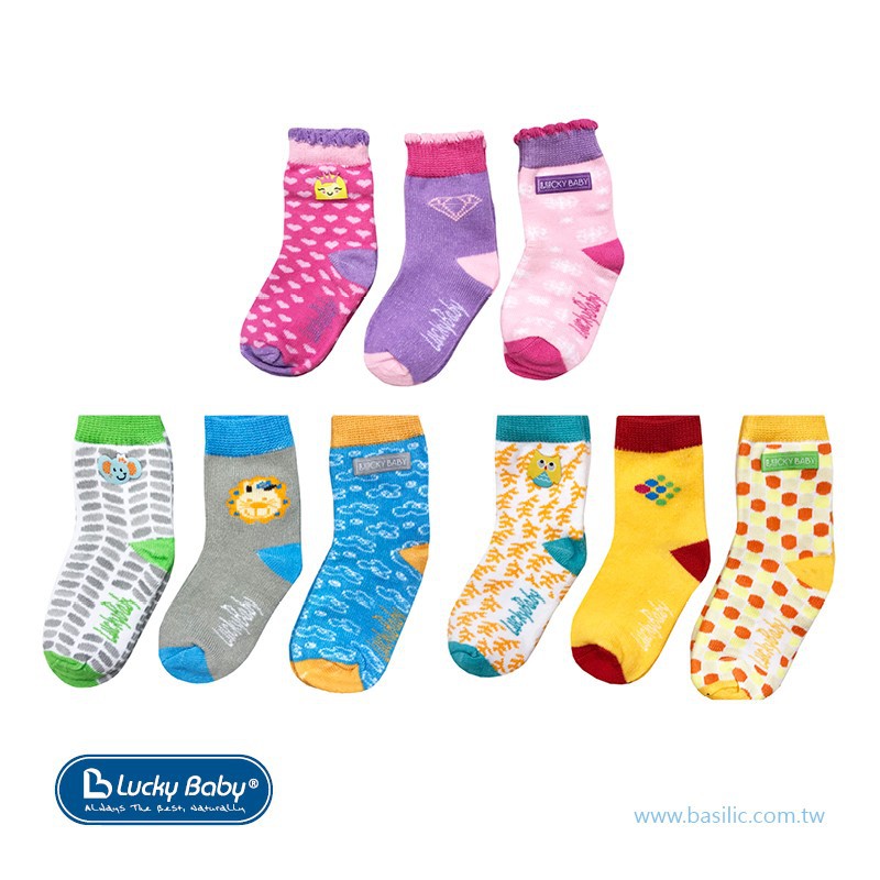 [Lucky Baby] 嬰兒襪3入 適用6-12 個月 棉質透氣 不悶熱彈性佳 穿脫方便 S206/S207/S208