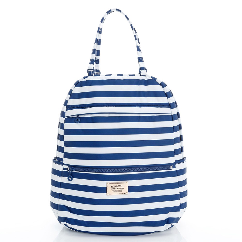 VOVAROVA時尚空氣包-大容量後背包-經典條紋(藍)