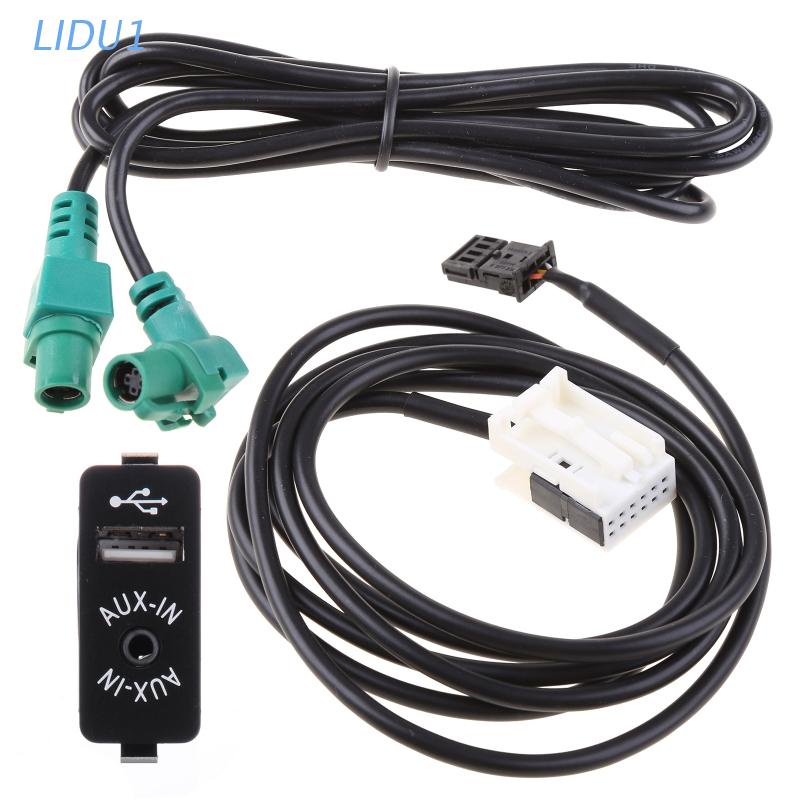 寶馬 E60 E61 E63 E64 E87 E90 E70 F25 汽車音頻電纜 AUX-in USB 插座開關電纜線