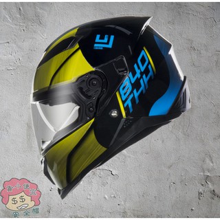 [貪小便宜] THH T840S 840S ION 平黑黃藍 越野 全罩安全帽 全可拆洗 雙鏡片📌(歡迎聊聊議價)