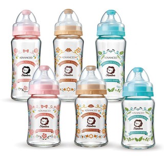Simba小獅王 蘿蔓晶鑽寬口玻璃奶瓶(270ml/180ml) 寶寶奶瓶 玻璃奶瓶 寬口奶瓶《愛寶貝》