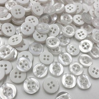 100 件白色 4 孔鈕扣襯衫鈕扣服裝用品縫紉配件 11 毫米 PT160