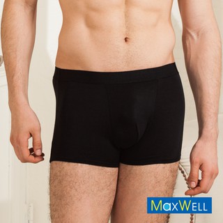 MaxWell 竹纖維消臭抑菌超彈力貼身男性四角平口 M-2XL/Q 內褲 黑色 2178-63