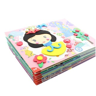 【臺灣現貨】♥兒童在家防疫玩具♥ 迪士尼公主3D EVA貼畫 兒童立體手工製作DIY、訓練幼兒園手眼協調(整組10個腳色