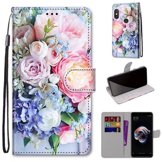 20款圖案 時尚彩繪皮套 紅米 Redmi Note 5 手機殼 紅米Note5 掀蓋 保護殼 掛繩 翻蓋皮套 錢包款