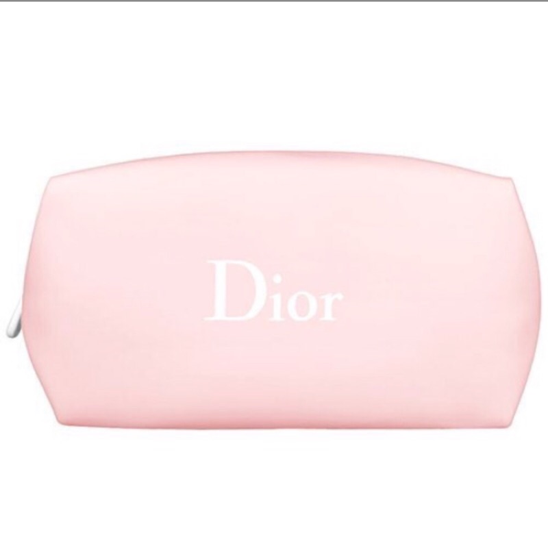 現貨✨全新 Dior專櫃贈品 logo化妝包 小包 粉紅色 筆袋 防水
