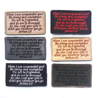 JOSHUA 1:9 GOD WITH YOU ARMY COMBAT INFIDEL BLACK OPS PATCH