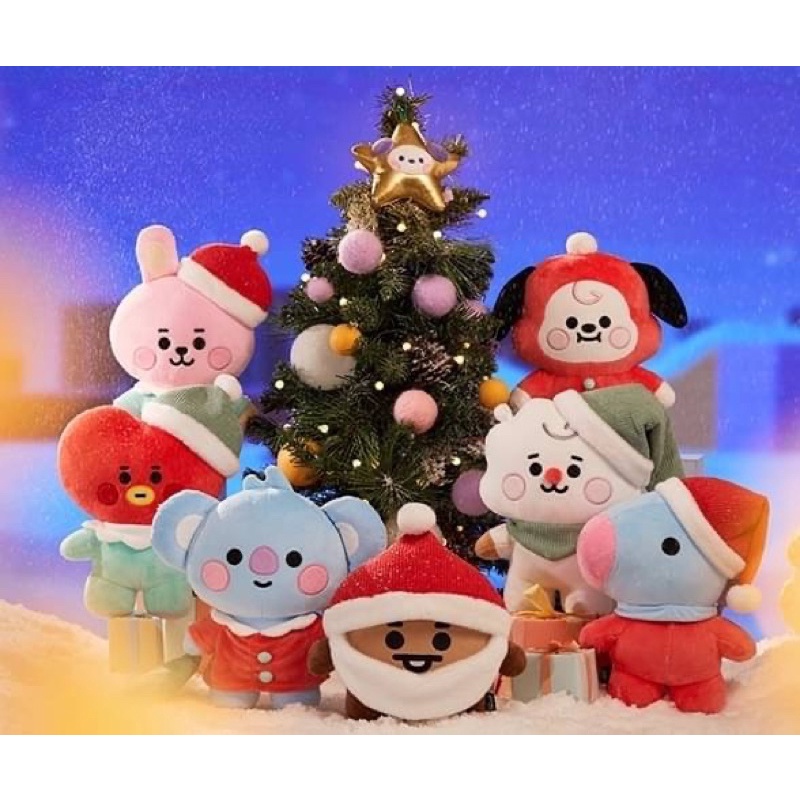 韓國代購。BTS BT21 聖誕系列 吊飾 立娃 無嘴巴 聖誕樹掛飾