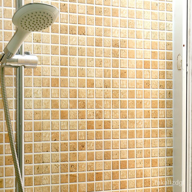 新鮮PVC環保廚房防油貼紙衛生間浴室瓷磚翻新防水壁紙馬賽克自粘墻紙