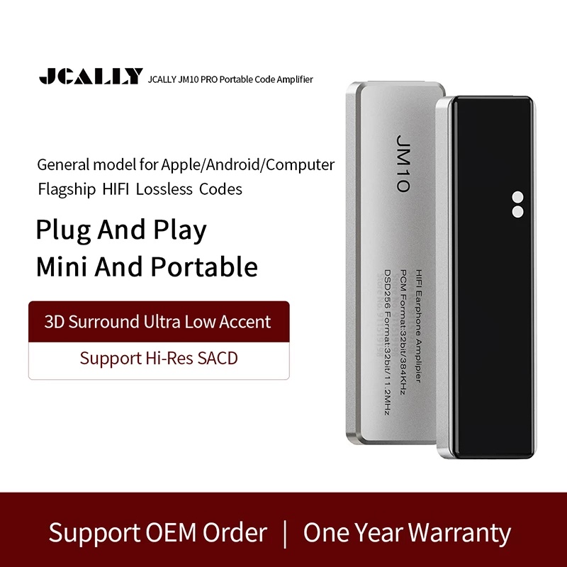 Jcally JM10 DAC功放HiFi解碼CS43131 DSD256 USB Type C轉3.5MM