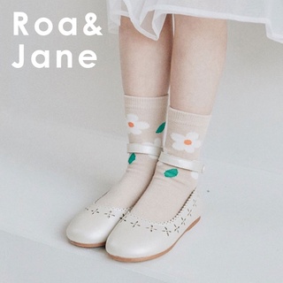 《24H出貨》韓國專櫃 Roa&Jane 白金色雕花娃娃鞋 童鞋 娃娃鞋 女孩平底鞋 魔鬼氈娃娃鞋 女童鞋