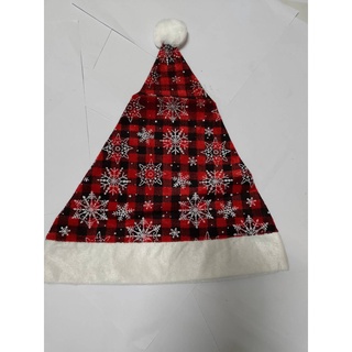 聖誕帽-印色雪花格子聖誕帽 29cm 聖誕帽