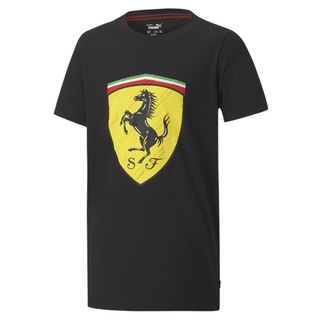 中性 Scuderia Ferrari Race Big Shield 青年 T 恤 2024 新款夏季