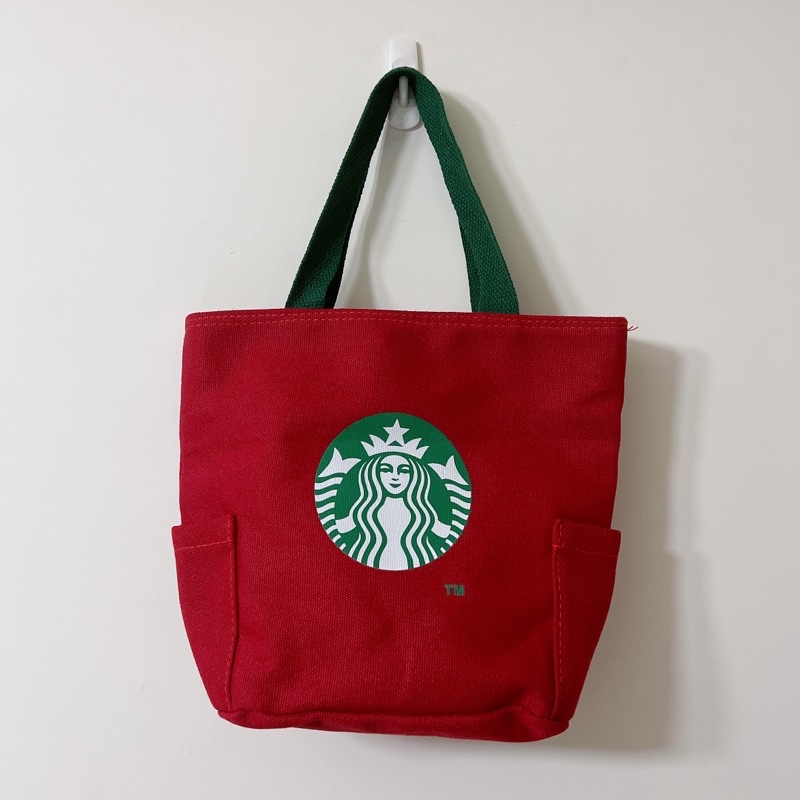 星巴克 Starbucks 全新 帆布【手提袋】紅